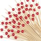 thumbnail image 1 of Cocktail Toothpicks - 100 Counts Decorative Cocktail Picks for Appetizers, 4.7 inch Long Bamboo Skewers Fancy Wooden Sticks for Food and Drinks, Charcuterie Accessories Party Decorations (Red), 1 of 5