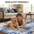 thumbnail image 3 of KoshiMe Area Rug 8'x10', Washable Non-Slip Modern Neutral Abstract Rugs for Living Room, Soft Stain Resistant Low Pile Carpet for Dining Room Office, Blue Gold, 3 of 9