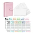 thumbnail image 3 of serony PU Leather Notebook Binder Clear Binder Pockets Budget Envelope Pink, 3 of 9
