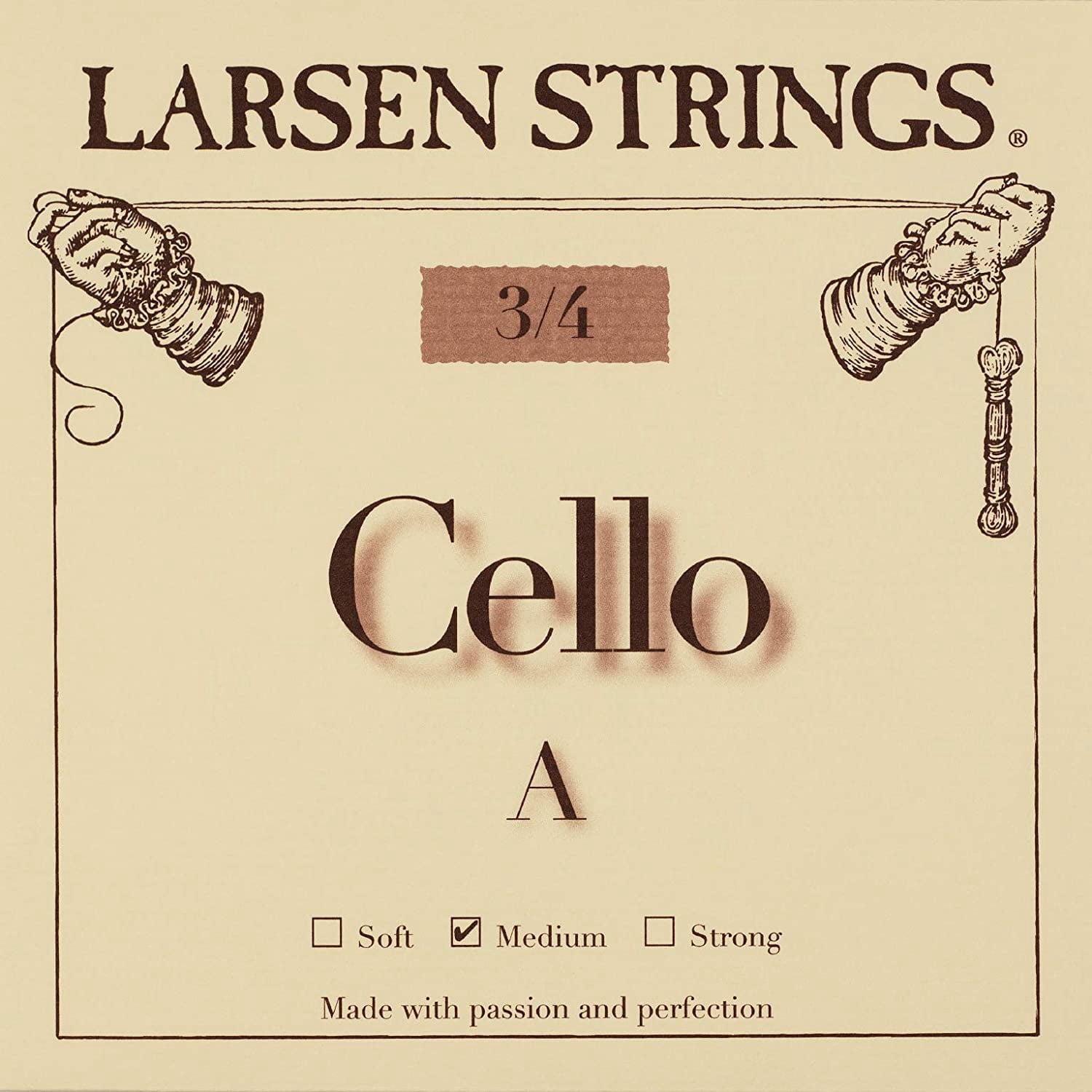 Larsen Strings Original Cello String Set 3/4 Size, Medium