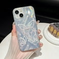 thumbnail image 2 of Silver Laser Butterfly Compatible with iPhone Case (Silver,iPhone 15), 2 of 6