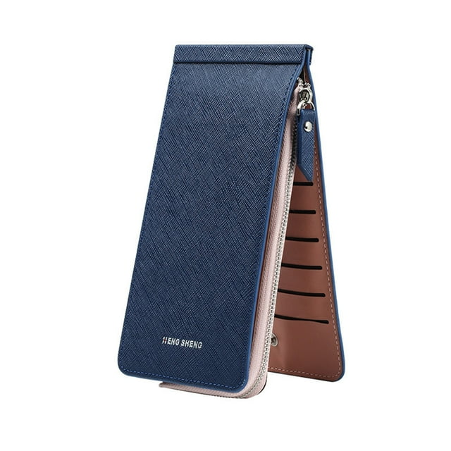 Agiferg Multifunctional Long Wallet, Women Zipper Pocket Leather Credit Card Holder Bifold Wallet With 26 Card Slots