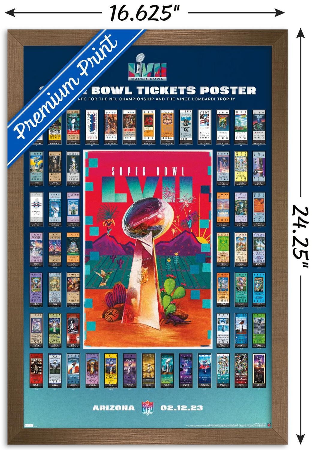 NFL League - Super Bowl LVII Ticket Collage Wall Poster, 22.375" x 34"