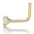 thumbnail image 4 of 20 Gauge L-Shaped 14K Yellow Gold 0.07 Carat Lab Grown Diamond Nose Ring, 4 of 5