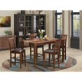 thumbnail image 2 of East West Furniture Dudley 5-piece Wood Dining Table and Bar Stools in Mahogany, 2 of 6