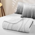 thumbnail image 4 of jejeloiu Abstract Geometric Striped Quilt Full For Boys,Gray Abstract Lines Full Bedspread Sets For Kids,3 Pieces, 4 of 7