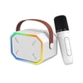 thumbnail image 3 of TFixol Portable Bluetooth Karaoke Speaker with 6W HD Sound, Wireless Mic, RGB Light Effects, and Compact Design for Home & Outdoor Use - Model P3 (White), 3 of 6