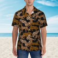 thumbnail image 2 of Balery Leopard Print Camisas hawaianas de manga corta para hombre, camisas playeras de corte holgado, camisas de vacaciones con botones,3X-Large, 2 of 7