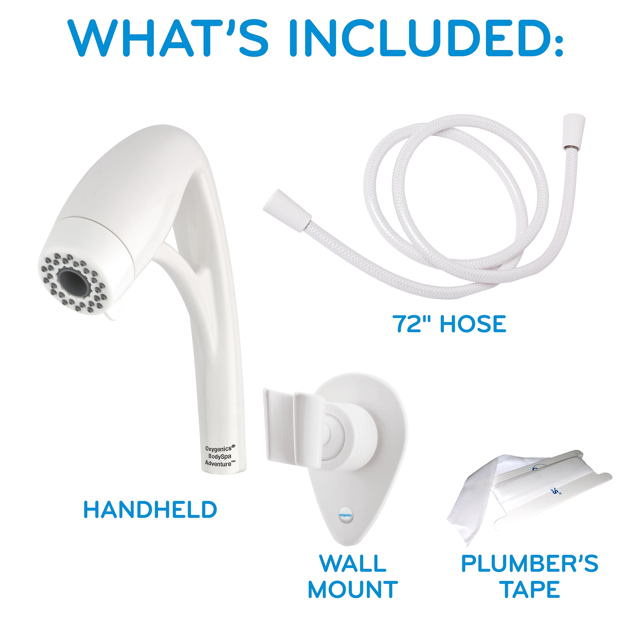 Oxygenics BodySpa Adventure RV Handheld Shower Head with 3 Settings, White
