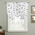 thumbnail image 2 of Gray Spring Floral Tie Up Curtain Valance for Window,Adjustable Rod Pocket Window Curtains Shades,Summer Plants Floral Watercolor Light Filtering Valance Drapes for Living Room Bedroom 46"x63", 2 of 9