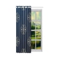 thumbnail image 2 of MKHERT Golden Pattern Blue Window Curtain Living Room,Bedroom Window Drapes 52x84 inch, 2 of 3