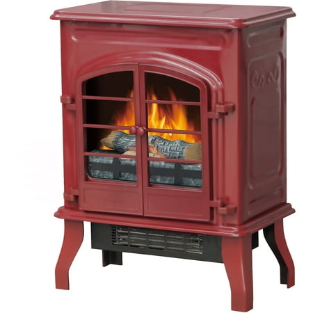 Decor-Flame Electric Stove Heater, Glossy Red