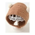 thumbnail image 7 of Cute Winter Warm Kids Girl Boys Baby Hats Fleece Wool Hemming Caps with Ball Wool Ear Protection Hats Soft Newborn Bonnet (Khaki), 7 of 7