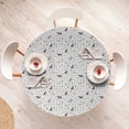 thumbnail image 4 of Ambesonne Dog Lover Fitted Round Tablecloth, Paw Print and Bones, 36"- 40" Diameter, Umber Beige Grey, 4 of 5