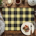 thumbnail image 2 of Placemats Set of 6, Yellow Check Plaid Place Mats Geometric Pattern Tablemats Washable Placemat Table Decoration for Kitchen Table Dinner Party Home Decor Indoor Outdoor 13x19 Inch, 2 of 9