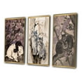 thumbnail image 3 of Designart "Cats Sleeping Under a Tree Vintage Painting" Animals Cat Framed Wall Art Set Of 3 - Purple Cat Frame Gallery Set For Office Decor, 3 of 6