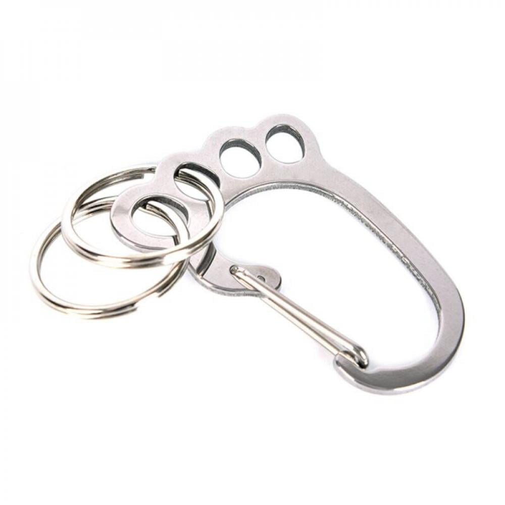 Stainless Carabiner D-Ring Key Chain Keychain Clip Hook Buckle Outdoor Tool 1Pc 