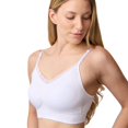 thumbnail image 4 of Coobie V-Neck Lace Trim Bra with Back Closure 9182,White,One Size, 4 of 8