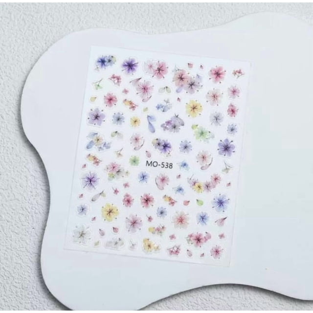 Pegatinas de uñas con flores secas, fácil aplicación y duraderas