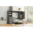 thumbnail image 3 of Newest Queen Size Murphy Bed Wall Bed with Closet ,Drawers , Shelves,Gray, 3 of 9