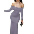 thumbnail image 3 of Arvbitana Women's Solid Color Maxi Bodycon Dresses Sleeveless Boat Neck Off-shoulder Tube Dress Elegant Backless Slim Cocktail Dress for Party Evening, 3 of 9