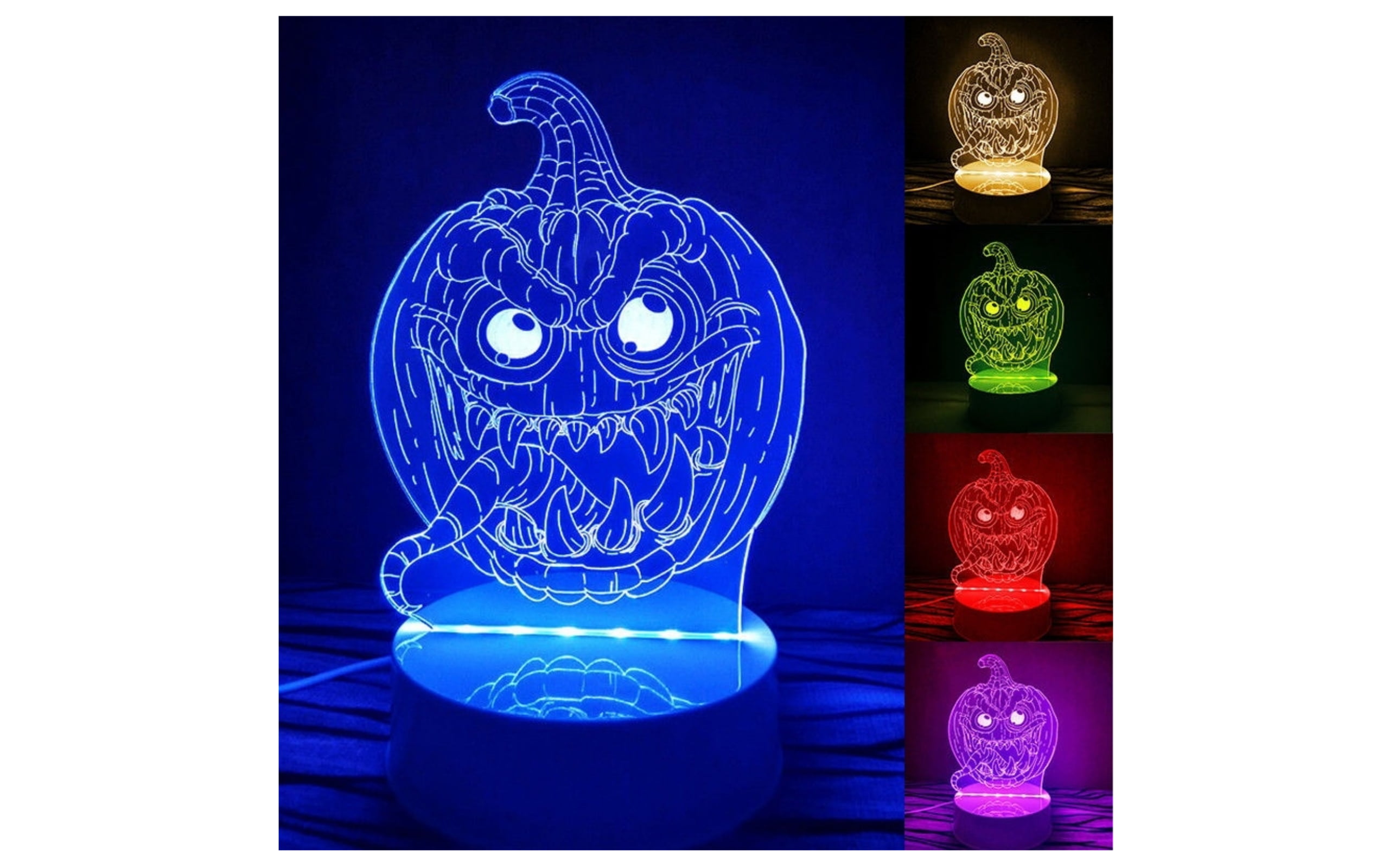 Halloween Table Decorations Indoor Light up Pumpkin Cat Witch Skeleton Pattern Ornaments 3 Modes Lights Battery Powered Night Lamp Bar Restaurant Home Halloween Indoor Decorations Best Gift