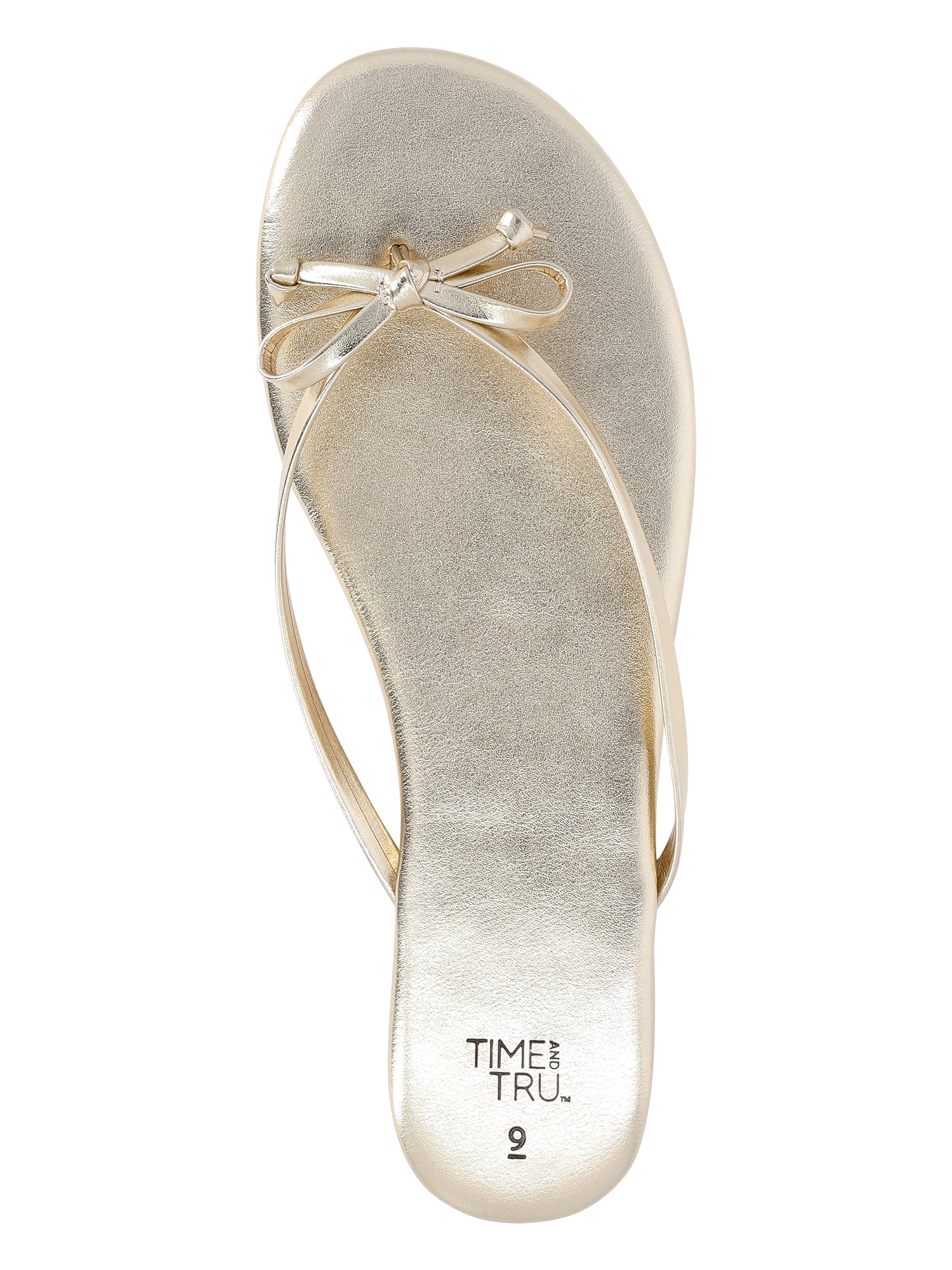 Time and Tru Women's Barely There Bow Thong Sandals