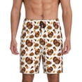 thumbnail image 1 of Balery Turkey And Thanksgiving3 Pantalones cortos de pijama de punto de algodón para hombre con cinturilla y bolsillos-Large, 1 of 6