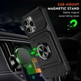 thumbnail image 2 of Case for iPhone 16 Pro Max/16 Pro/16 Plus/16, Heavy Duty Hard Shell with Card Slot Magnetic Ring Anti -Scratch Cover, 2 of 7