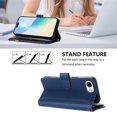 thumbnail image 4 of For iPhone 17e / 16e Wallet Phone Case-PU Leather Magnetic Flip Cover with 9 Credit Card Slots,Zipper Pocket & Detachable Wrist Strap,Shockproof,Dark Blue,For iPhone 17e / 16e, 4 of 7
