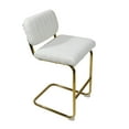 thumbnail image 5 of 27 Inch Boucle Fabric Dining Chairs, Mid-Century Dining Chair with Golden Metal Legs, Simple Bar Stool Upholstered Dining Chairs, Armless Bar Chairs Dining Room, Kitchen, Vanity(Ivory,Set of 6), 5 of 11