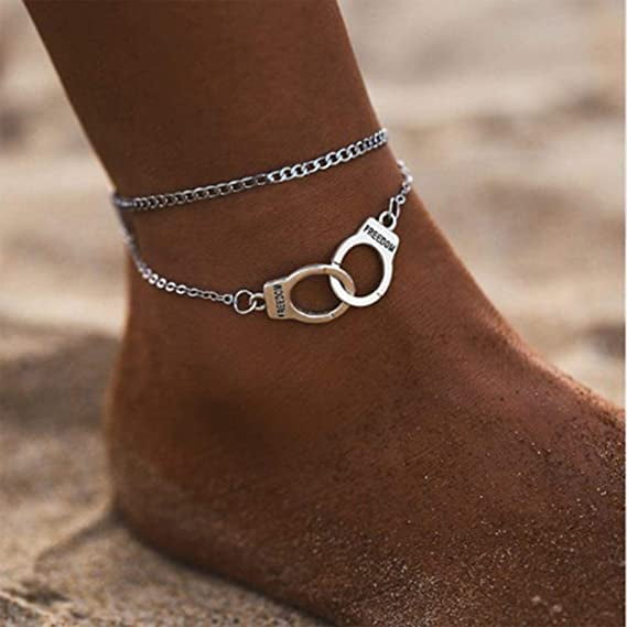 5Pcs Ladies Ankle Bracelet Gold Silver Anklet Foot Jewelry Chain Beach Best Gift 