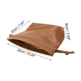 thumbnail image 3 of 1 Pc Bolsa de Cosméticos Portátil con Cierre de Cuerda para Vacaciones y Viajes de Negocios PU Marrón, 3 of 3