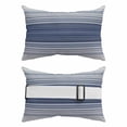 thumbnail image 6 of Navy Blue Grey Striped Outdoor Pillows for Chaise Lounge Chair Waterproof Lumbar Pillows with Insert&Adjustable Elastic Strap Beach Headrest Pillow Vintage Stripes Farmhouse Line Pool Pillow 11"x16", 6 of 9