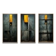 thumbnail image 2 of Designart "Vintage Wisdom Minimal Orange" Modern Geometric Framed Wall Art Set Of 3 - Gold Abstract Geometric Frame Gallery Wall Set For Home Decor, 2 of 6