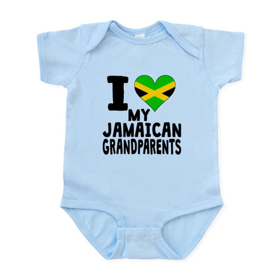 CafePress - I Heart My Jamaican Grandparents Body Suit - Baby Light Bodysuit, Size Newborn - 24 Months