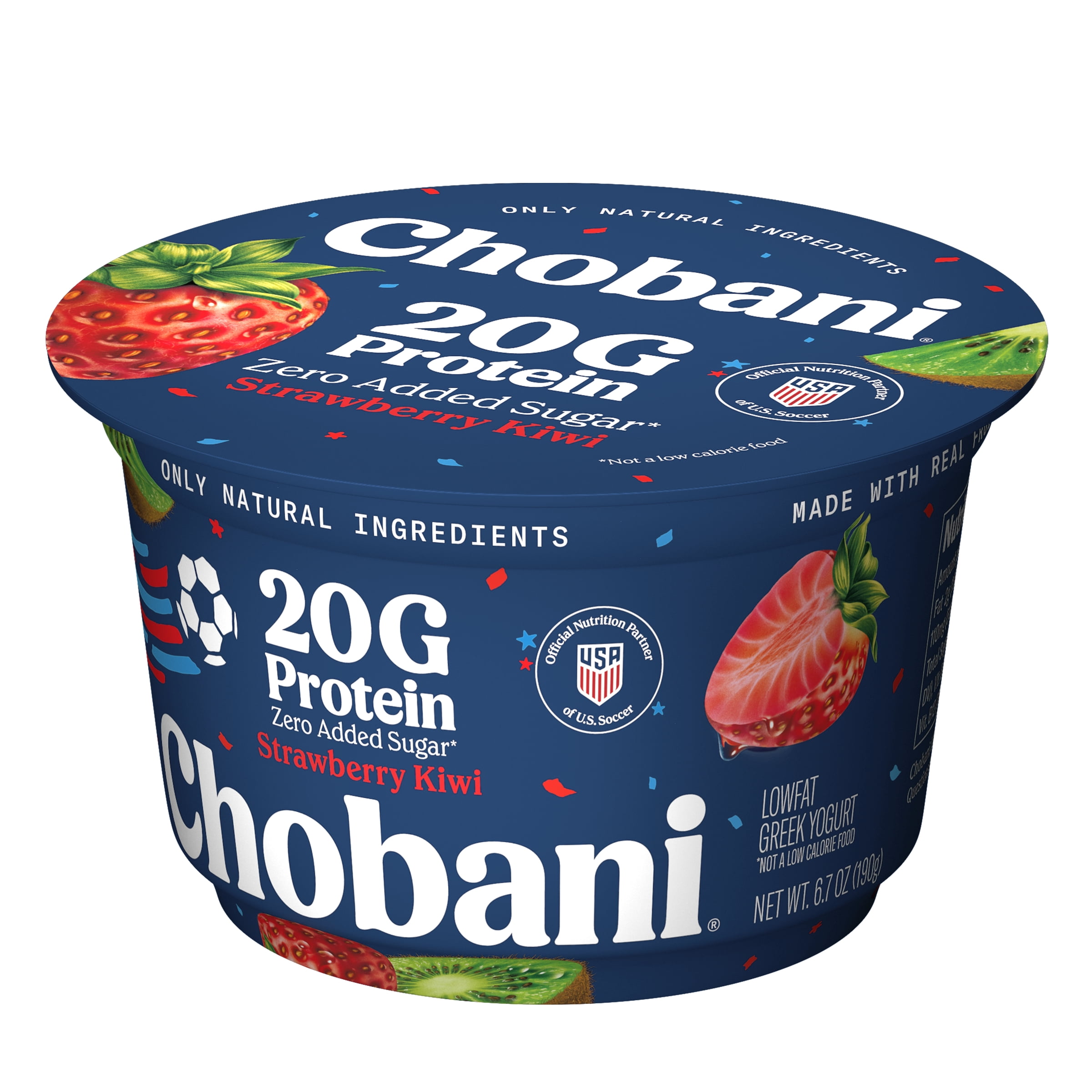 Chobani 20G Protein Low-Fat Greek Yogurt Strawberry Kiwi 6.7oz Cup