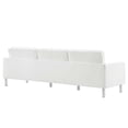 thumbnail image 5 of Sofa Couch, White Silver, Vegan Leather, Mid Century Living Lounge Cafe Lobby Hospitality Restaurant, Modern Contemporary HB34849, 5 of 11