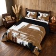 thumbnail image 3 of Manfei Vintage Oil Painting Full Size Comforter Sets, Watercolor Brushstroke Bedding Comforter Set, Brown and Black, Black Reversible 3-Piece, 1 Comforter and 2 Pillowcases, 3 of 6