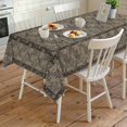 thumbnail image 4 of Grey Boho Rectangle Tablecloth, Vintage Ethnic Tribe Abstract Art Floral Waterproof & StainResistant Tablecloth, Washable Oil-proof Table Cover for Dining/Party/Wedding/Camping/Buffet 60x120 In, 4 of 9