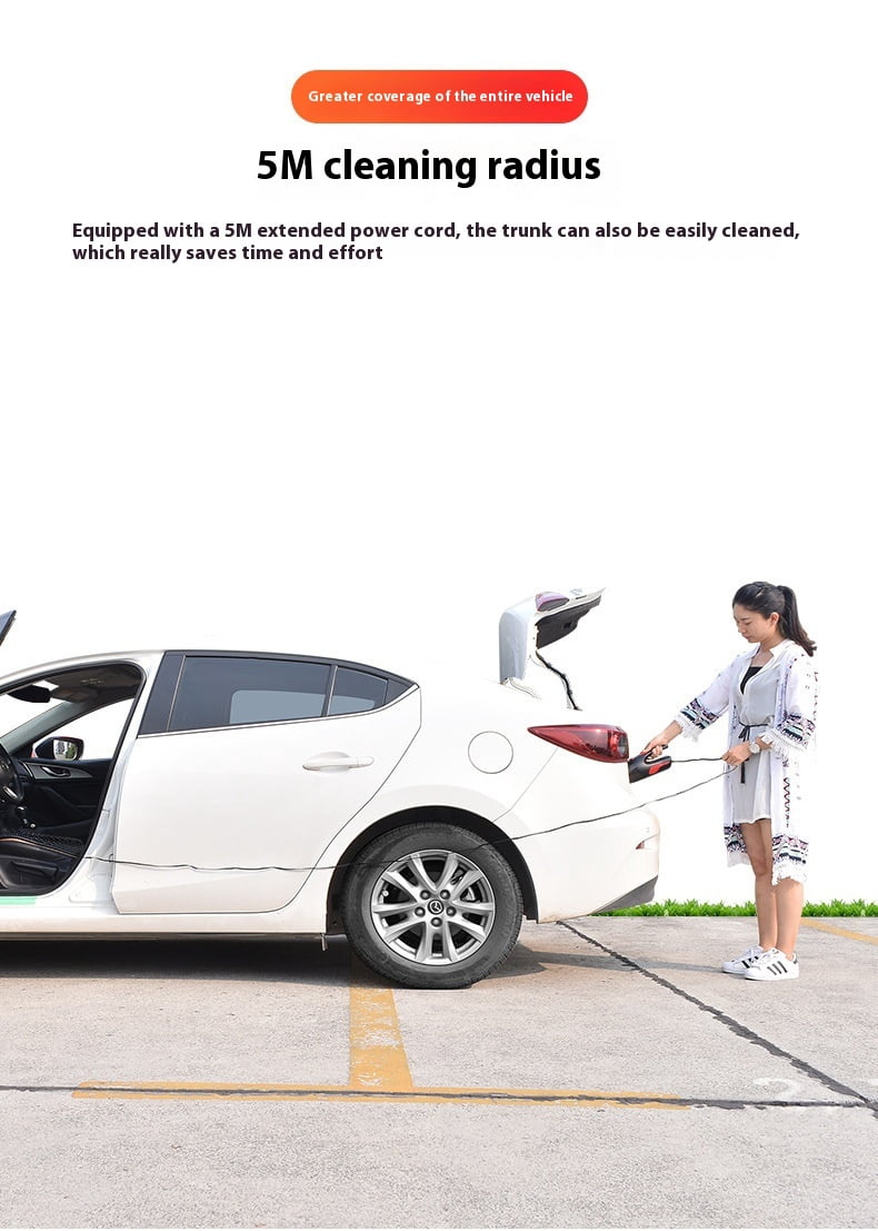 Car Vacuum Cleaner – High-Power Handheld Mini Vac with 12V Vehicle Power, Multi-Function Portable Auto Interior Cleaner