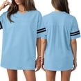 thumbnail image 3 of Football Jerseys for Men Women Blank V Neck Fitness Tops Unisex Sport Plain Workout T-Shirts Athletic Casual Classic Shirts Light Blue 3XL, 3 of 8