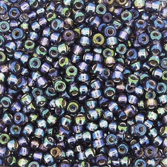 Miyuki Round Seed Beads, 8/0, 22 Gram Tube, #91024 Silver Lined Amethyst AB