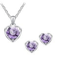 thumbnail image 2 of Openpig Fashion Crystal Earring Necklace Set for Women, Heart Love Necklace, Birthday Gifts for Her, 2 of 3