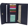 thumbnail image 4 of Genuine Leather Money Organizer RFID Womens Wallet Clutch Purse Blue, 4 of 6