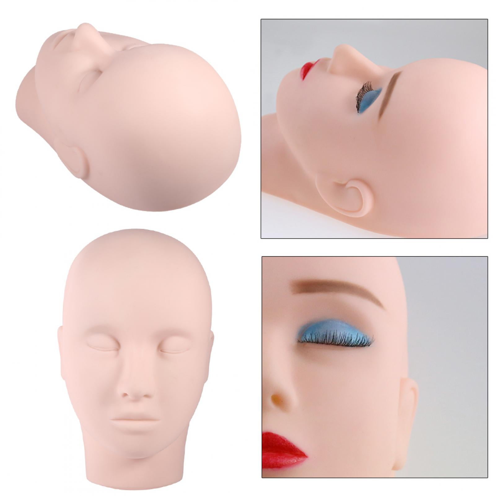 Mgaxyff 1PC Upgraded  Up Eyelash Eye Lashes Extensions Practice Mannequin Training Head Model, Makeup Practice Head,Mannequin Head