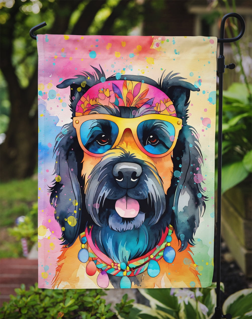 Scottish Terrier Hippie Dawg Garden Flag