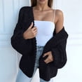 thumbnail image 4 of Womens Chunky Cardigan Cable Knit Oversized Open Front Cardigan Sweaters Black XL, 4 of 6
