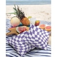 thumbnail image 3 of Pack of 2 Outdoor Pillow Covers, Purple White Block Lattice Plaid Waterproof Square Throw Pillowcase Cushion Decorative Pillow Covers for Couch Patio Tent, 16x16 in, 3 of 6