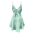 thumbnail image 4 of Summer Dresses For Women 2024 Solid Hem Tie Back Dress, 4 of 5